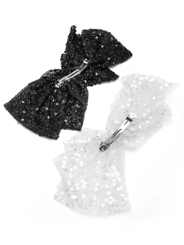 Vogue_Hair_Accessories_Black_And_White_Fancy_Party_Bow_Hair_Clip_Back_Clip_For_Girls_and_Women_Set_Of_2