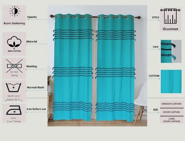 Pack_of_2_Cotton_Turquoise_Boho_Braids_Collection_Curtain_Set_for_Window_and_Door
