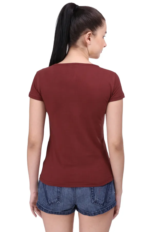 Tshirt_For_Women_Cotton_|_Half_Sleeves_Round_Neck_Printed_Tops_Maroon_Xx-Large