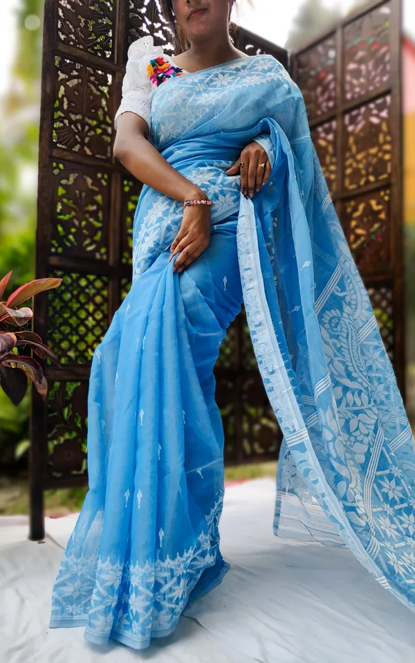 Blue_Premium_Quality_Dhakai_Jamdani_Saree