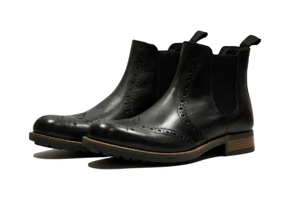 Black_Genuine_Leather_Men's_brogue_Chelsea_Boots_For_Casual_&_Party_Wear