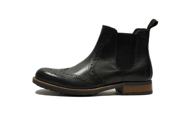 Black_Genuine_Leather_Men's_brogue_Chelsea_Boots_For_Casual_&_Party_Wear