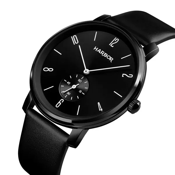 Black_Leather_Wrist_Watch_For_Men_|_Harbor_Analog