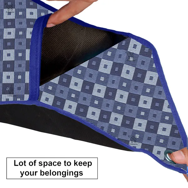 Wall_Hanging_Organizer/Magazine_Holder_With_3_Utility_Pockets_(Material-_Cotridge,__Color-_Blue,__Size-26x9_Inches)