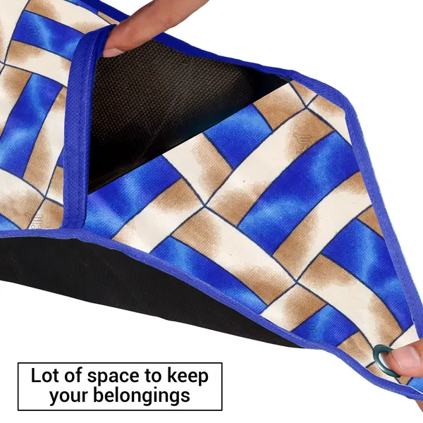 Wall_Hanging_Organizer/Magazine_Holder_With_3_Utility_Pockets_(Material-_Polyester,__Color-_Blue,__Size-26x9_Inches)