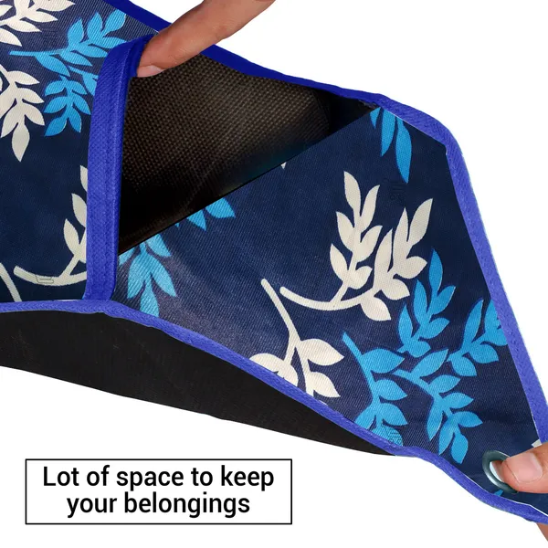 Wall_Hanging_Organizer/Magazine_Holder_With_3_Utility_Pockets_(Material-_Polyester,__Color-_Blue,__Size-26x9_Inches)