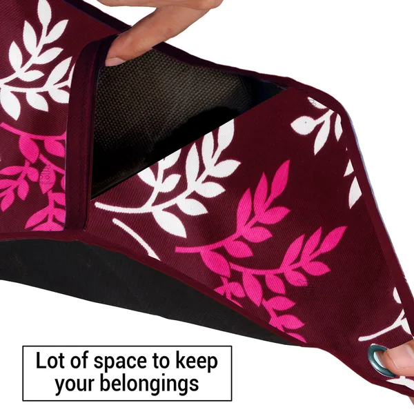Wall_Hanging_Organizer/Magazine_Holder_With_3_Utility_Pockets_(Material-_Polyester,__Color-_Purple,__Size-26x9_Inches)