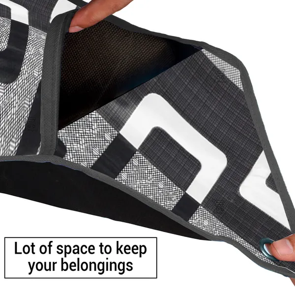 Wall_Hanging_Organizer/Magazine_Holder_With_3_Utility_Pockets_(Material-_Polyester,__Color-_Black,__Size-26x9_Inches)