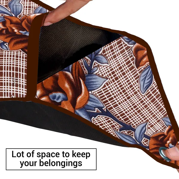 Wall_Hanging_Organizer/Magazine_Holder_With_3_Utility_Pockets_(Material-_Polyester,__Color-_Brown,__Size-26x9_Inches)