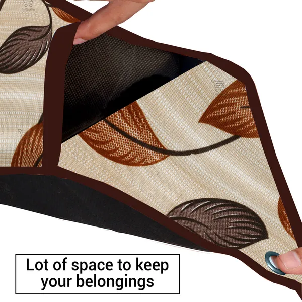 Wall_Hanging_Organizer/Magazine_Holder_With_3_Utility_Pockets_(Material-_Polyester,__Color-_Brown,__Size-26x9_Inches)