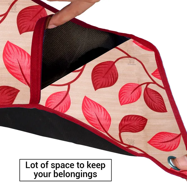 Wall_Hanging_Organizer/Magazine_Holder_With_3_Utility_Pockets_(Material-_Polyester,__Color-_Red,__Size-26x9_Inches)