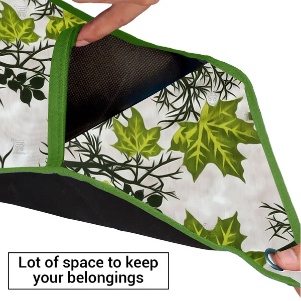 Wall_Hanging_Organizer/Magazine_Holder_With_3_Utility_Pockets_(Material-_Polyester,__Color-_Green,__Size-26x9_Inches)
