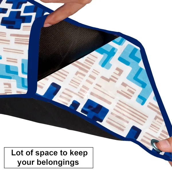 Wall_Hanging_Organizer/Magazine_Holder_With_3_Utility_Pockets_(Material-_Polyester,__Color-_Blue,__Size-26x9_Inches)
