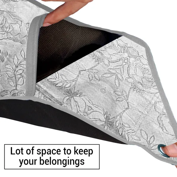 Wall_Hanging_Organizer/Magazine_Holder_With_3_Utility_Pockets_(Material-_Rexine,__Color-_Grey,__Size-26x9_Inches)