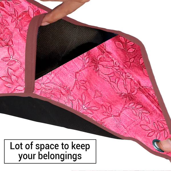 Wall_Hanging_Organizer/Magazine_Holder_With_3_Utility_Pockets_(Material-_Rexine,__Color-_Red,__Size-26x9_Inches)