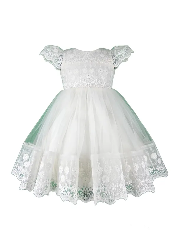 White_Satin_Embroidered_Round_Neck_Dress_For_Girls