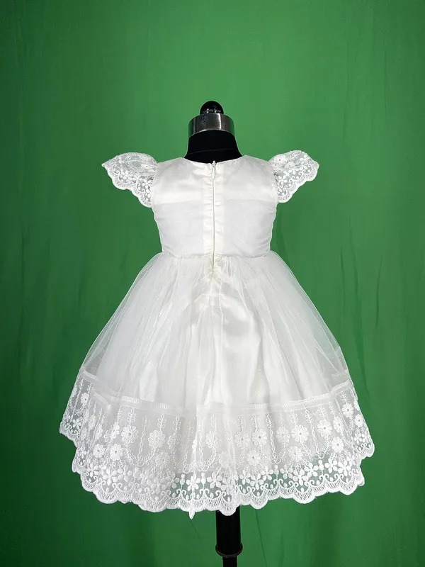 White_Satin_Embroidered_Round_Neck_Dress_For_Girls