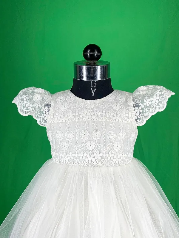 White_Satin_Embroidered_Round_Neck_Dress_For_Girls