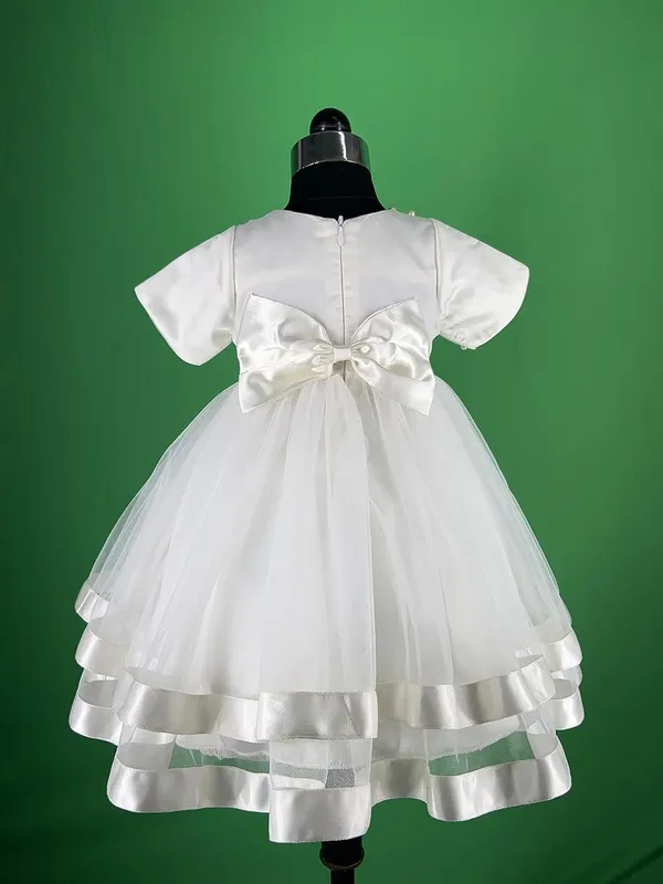 White_Satin_Solid_Round_Neck_Dress_For_Girls