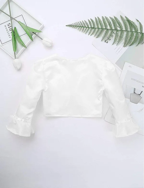 White_Satin_Solid_Three_Fourth_Sleeve_Shrug_For_Girls