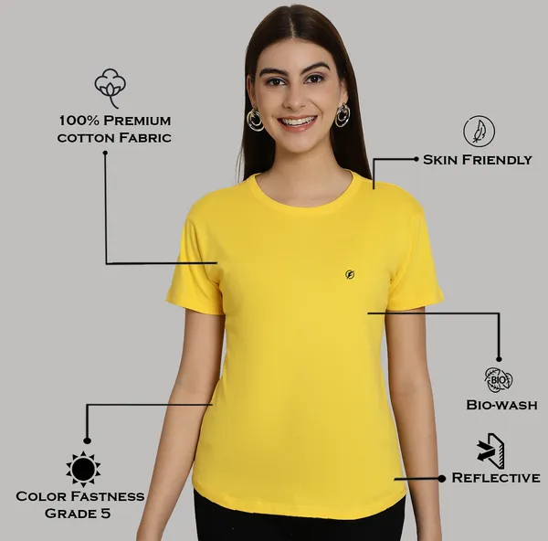 Pack_of_2_Black_&_Yellow_Cotton_Round_Neck_T-Shirt_For_Women