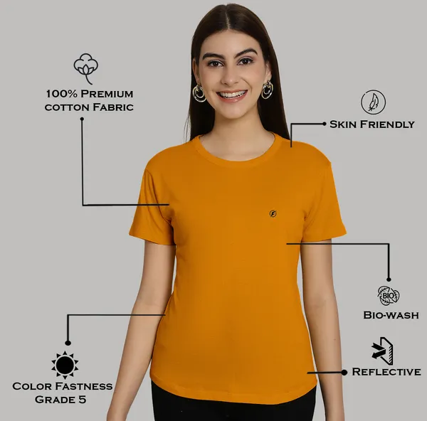 Pack_of_2_Black_&_Mustard_Cotton_Round_Neck_T-Shirt_For_Women