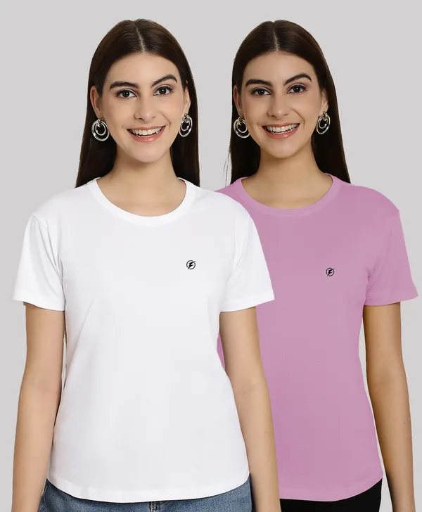 Pack_of_2_White_&_Purple_Cotton_Round_Neck_T-Shirt_For_Women