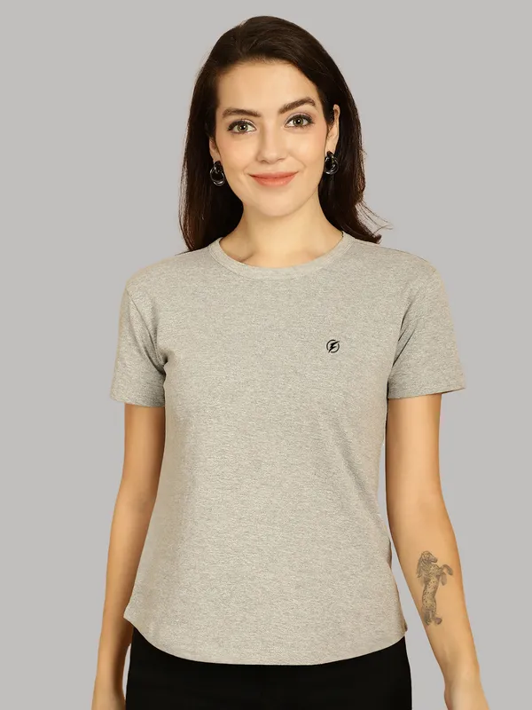 Pack_of_2_Grey_&_Yellow_Cotton_Round_Neck_T-Shirt_For_Women