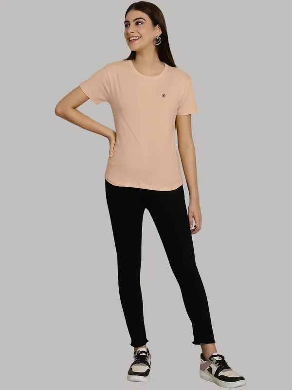 Pack_of_2_Yellow_&_Coral_Cotton_Round_Neck_T-Shirt_For_Women