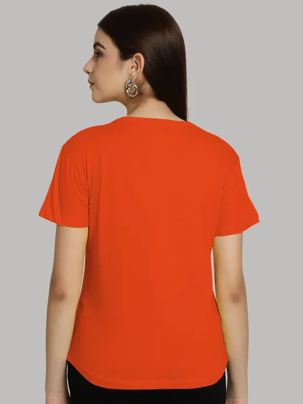 Pack_of_2_Orange_&_Mustard_Cotton_Round_Neck_T-Shirt_For_Women