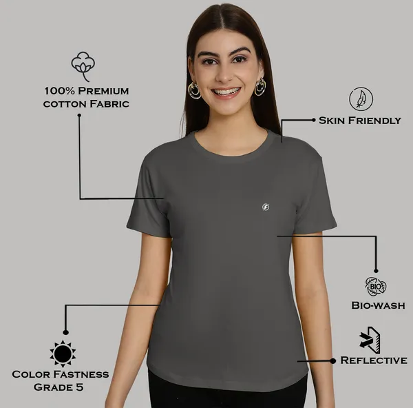 Pack_of_2_Orange_&_Grey_Cotton_Round_Neck_T-Shirt_For_Women