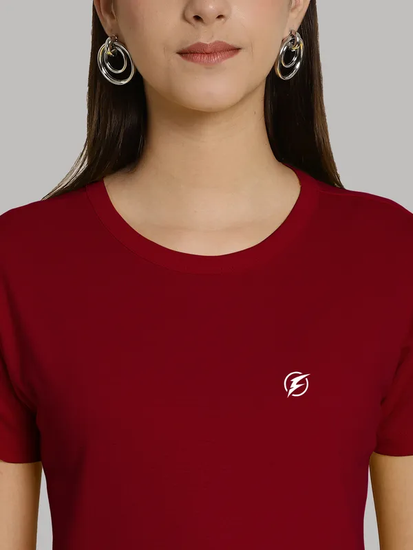 Pack_of_2_Maroon_&_Purple_Cotton_Round_Neck_T-Shirt_For_Women