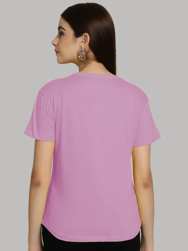 Pack_of_2_Purple_&_Mustard_Cotton_Round_Neck_T-Shirt_For_Women