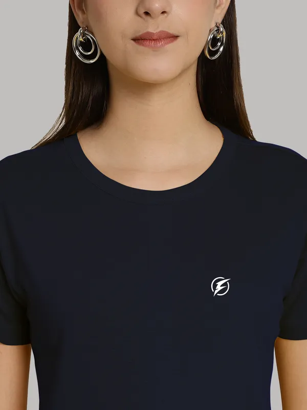 Pack_of_2_Navy_Blue_&_Coral_Cotton_Round_Neck_T-Shirt_For_Women