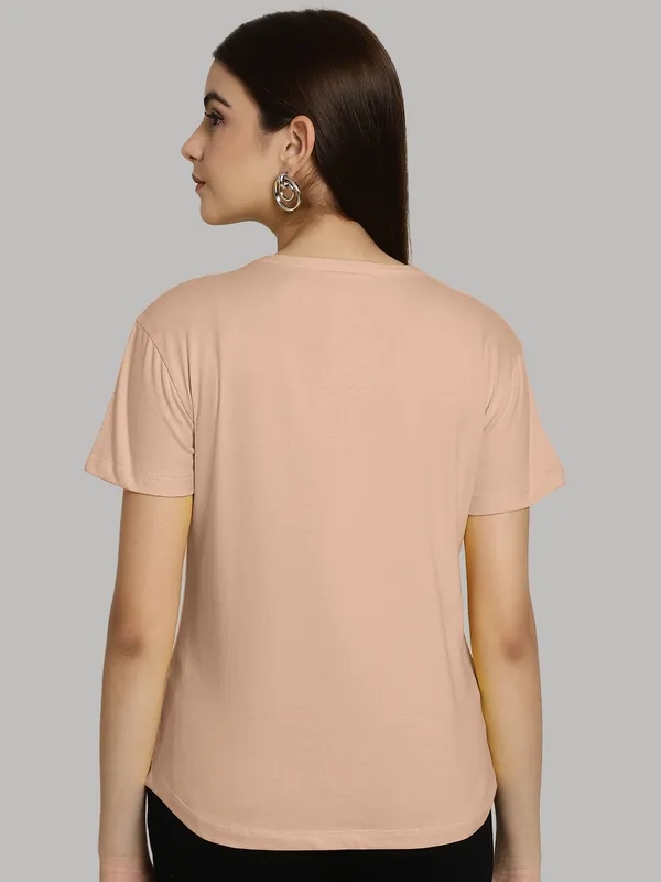 Pack_of_2_Coral_&_Grey_Cotton_Round_Neck_T-Shirt_For_Women
