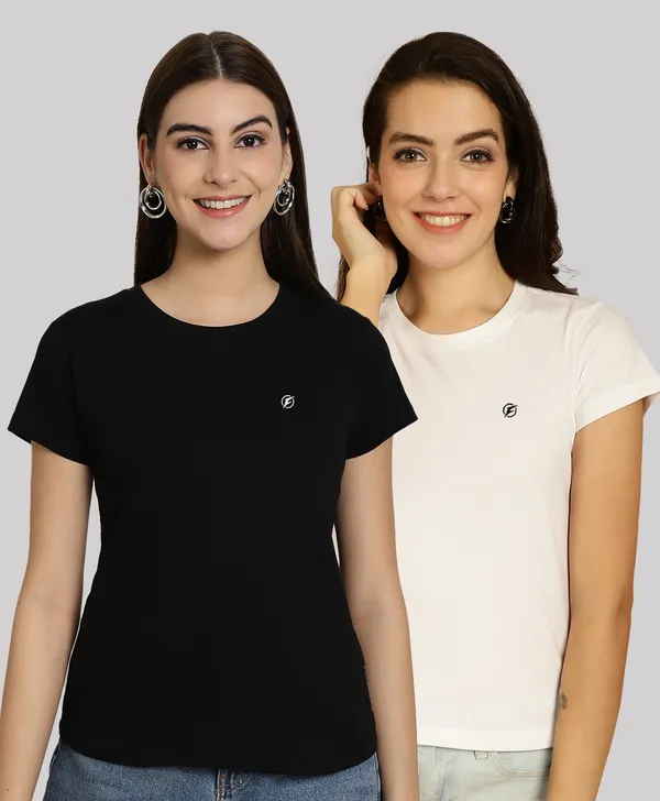 Pack_of_2_Black_&_White_Cotton_Round_Neck_T-Shirt_For_Women