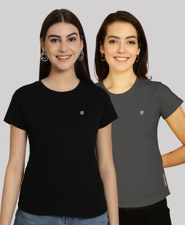 Pack_of_2_Black_&_Grey_Cotton_Round_Neck_T-Shirt_For_Women
