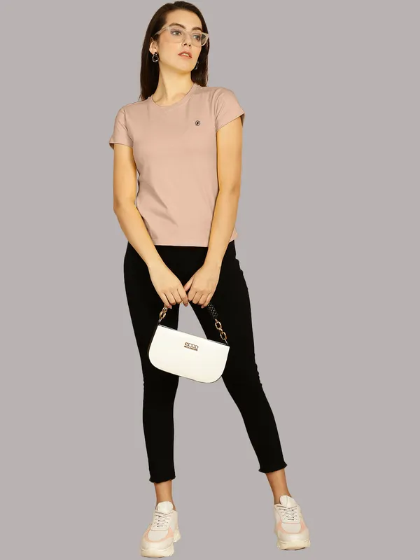Pack_of_2_White_&_Coral_Cotton_Round_Neck_T-Shirt_For_Women