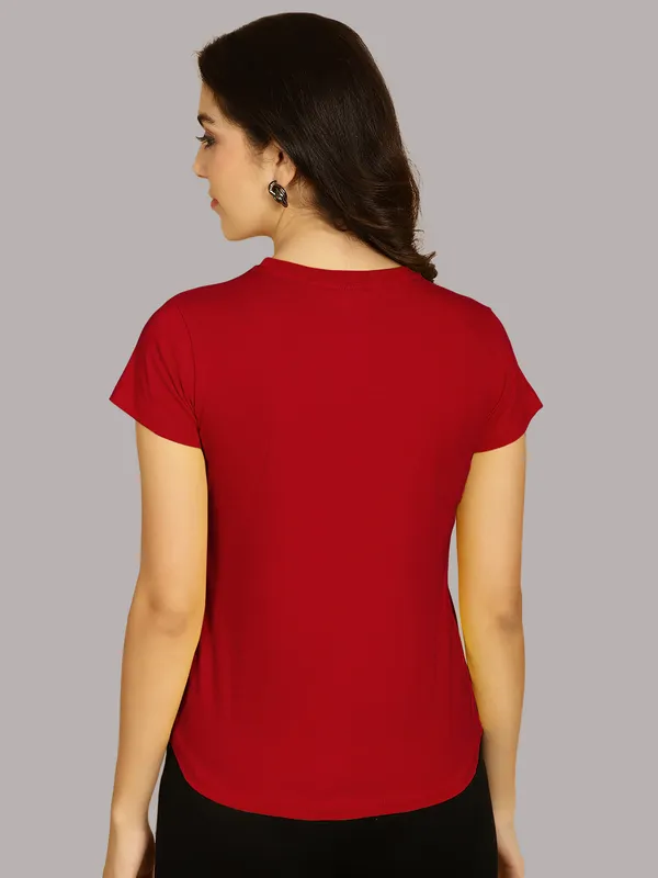 Pack_of_2_Red_&_Yellow_Cotton_Round_Neck_T-Shirt_For_Women