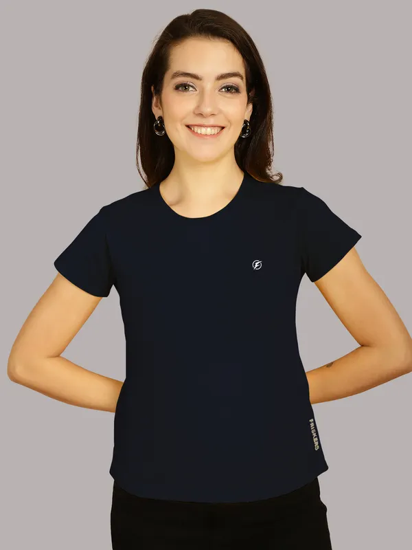 Pack_of_2_Grey_&_Navy_Blue_Cotton_Round_Neck_T-Shirt_For_Women