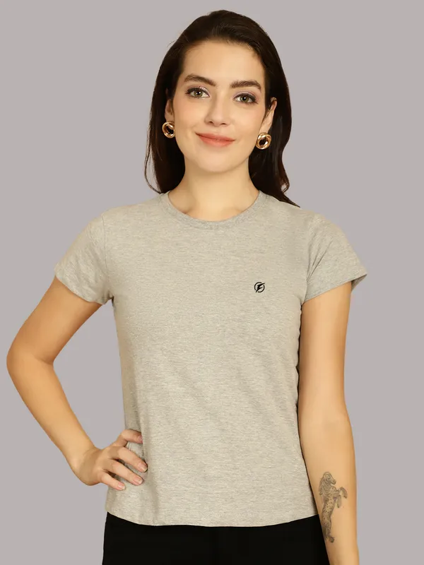 Pack_of_2_Grey_&_Grey_Cotton_Round_Neck_T-Shirt_For_Women
