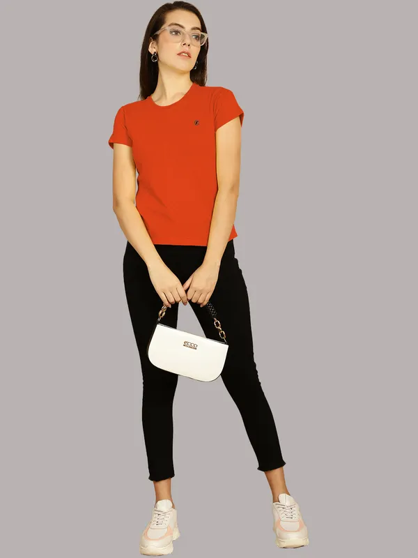 Pack_of_2_Blue_&_Orange_Cotton_Round_Neck_T-Shirt_For_Women