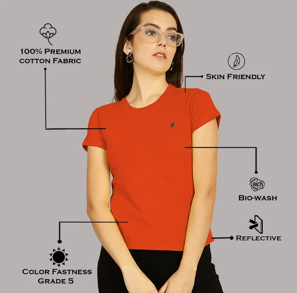 Pack_of_2_Blue_&_Orange_Cotton_Round_Neck_T-Shirt_For_Women