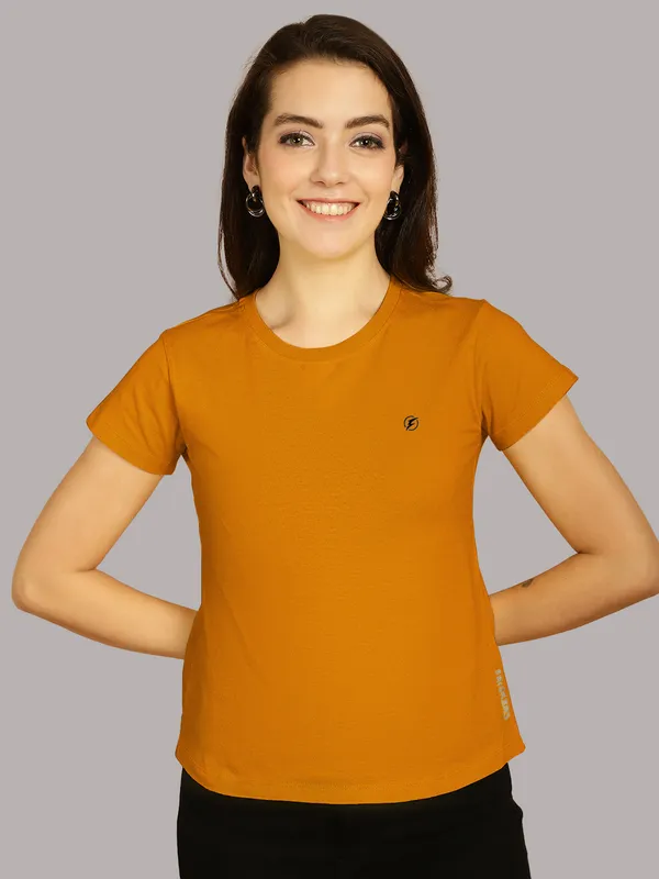 Pack_of_2_Blue_&_Mustard_Cotton_Round_Neck_T-Shirt_For_Women