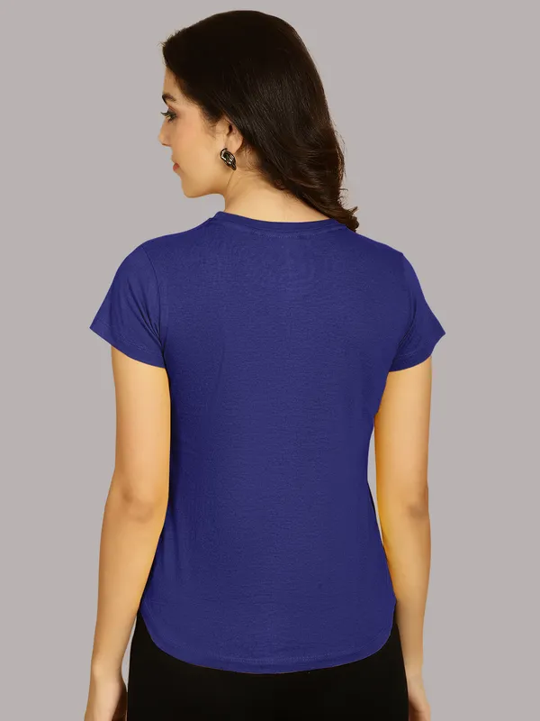 Pack_of_2_Blue_&_Coral_Cotton_Round_Neck_T-Shirt_For_Women