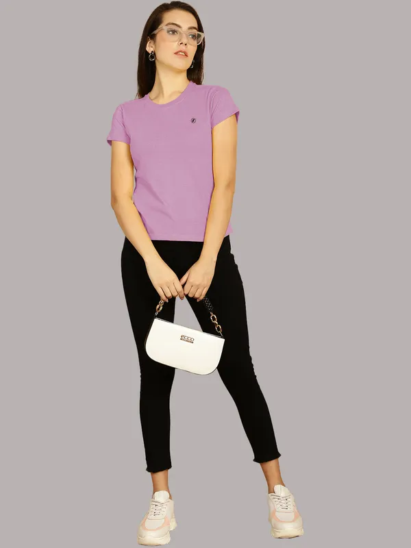 Pack_of_2_Yellow_&_Purple_Cotton_Round_Neck_T-Shirt_For_Women