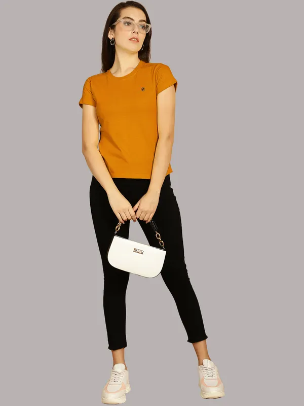 Pack_of_2_Yellow_&_Mustard_Cotton_Round_Neck_T-Shirt_For_Women