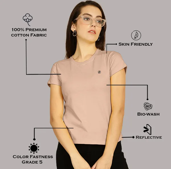 Pack_of_2_Maroon_&_Coral_Cotton_Round_Neck_T-Shirt_For_Women