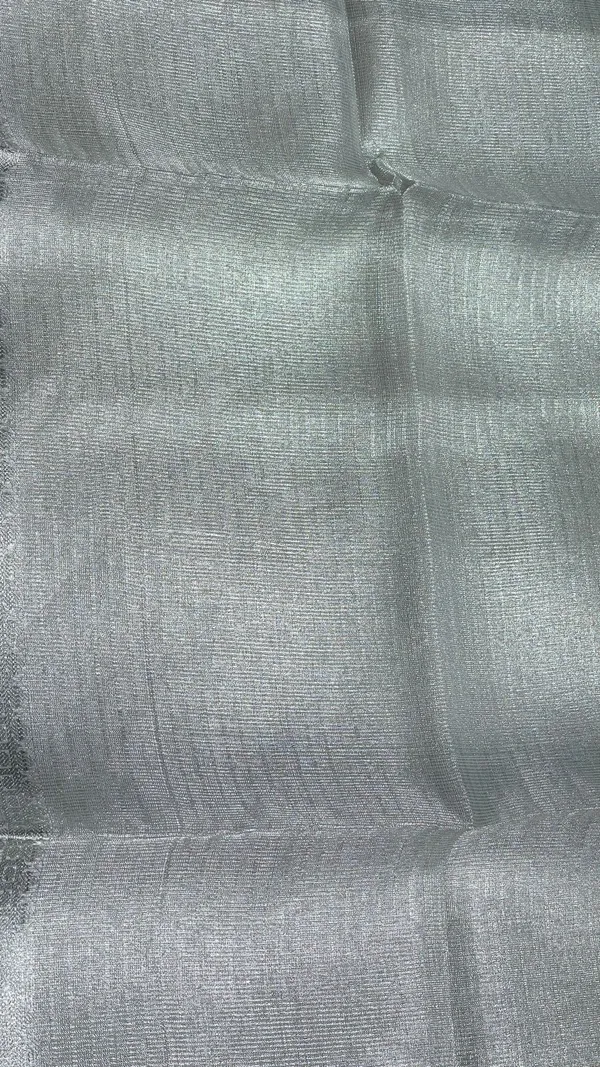Humairah_Presents_Silver_Supernet_Banarasi_Tissue_Zari_Stripe_Skirt_Floral_Zari_Border_and_Contrast_Gold_Pallu_with_Silver_Blouse_Banarasi_Saree