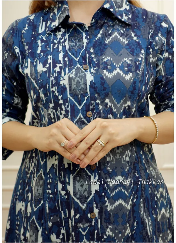 NAVY_BLUE_COTTON_PRINTED_FLORAL_CO-ORD_SET
